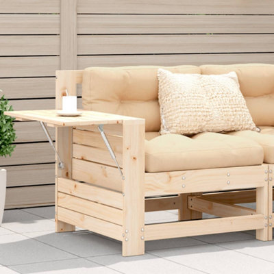 Berkfield Garden Armrest Sofa With Cushion Solid Wood Pine - image 1