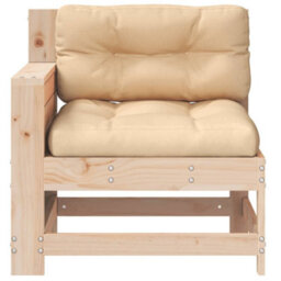 Berkfield Garden Armrest Sofa With Cushion Solid Wood Pine - thumbnail 4