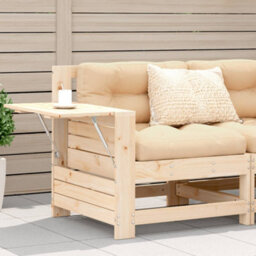 Berkfield Garden Armrest Sofa With Cushion Solid Wood Pine - thumbnail 1