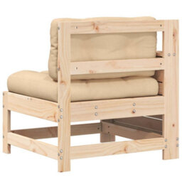 Berkfield Garden Armrest Sofa With Cushion Solid Wood Pine - thumbnail 6