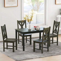 Wooden Dining Chairs Kitchen Chair Set Of 2 W/ Rubber Wood Frame - thumbnail 6