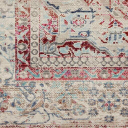 Red Ivory Luxurious Traditional Persian Easy To Clean Bordered Floral Rug For Dining Room -71 X 244Cm (Runner) - thumbnail 4