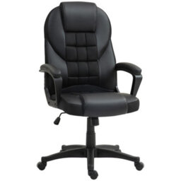 Homcom Executive Office Chair High Back Computer Chair With Armrests Black - thumbnail 2