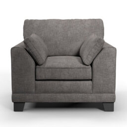 Furnishings For Less UK Hilliard Fullback Fabric Single Seater Armchair Grey - thumbnail 2