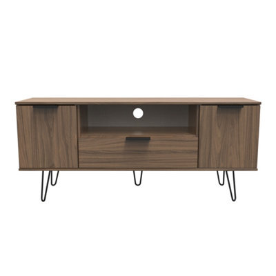 Fuji 2 Door 1 Drawer Wide Tv Unit In Carini Walnut (Ready Assembled) - image 1
