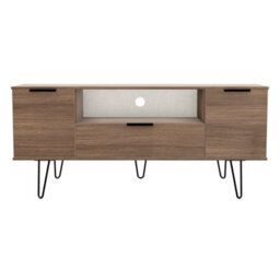 Fuji 2 Door 1 Drawer Wide Tv Unit In Carini Walnut (Ready Assembled) - thumbnail 7