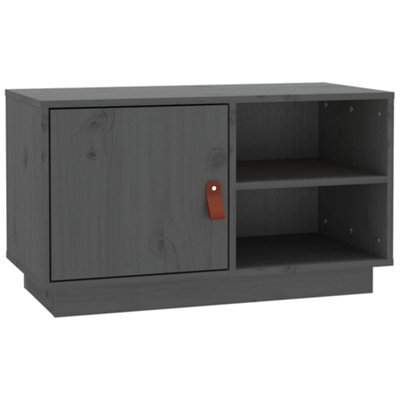 Vidaxl Tv Cabinet Grey 70X34X40 Cm Solid Wood Pine Tv Cabinets - image 1