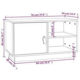 Vidaxl Tv Cabinet Grey 70X34X40 Cm Solid Wood Pine Tv Cabinets - thumbnail 3