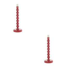 Loops Gloss Pink Clay Table Lamp Base - Stylish 2 Pack With E14 Socket And Fabric Flex - thumbnail 1