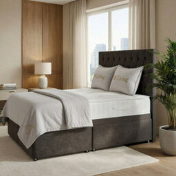 DS Living Diamond Grey Divan Bed - Divan Bed Frame - thumbnail 3