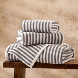Yard Hebden Striped 100% Cotton Bath Towel, Grey, 70 X 130Cm - thumbnail 4