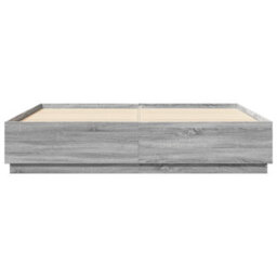 Berkfield Bed Frame With Led Without Mattress Grey Sonoma 200X200 Cm - thumbnail 6