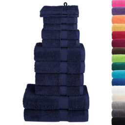 Berkfield Durable 12 Piece Premium Towel Set Solund Navy Blue 600 Gsm