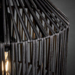 Industville Boho Rattan Ceiling Pendant Light - 12 Inch - Diamond, Black - thumbnail 3