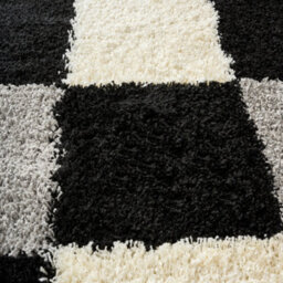 "Bravich Black Checked Tartan Shaggy Rug 160 X 230Cm (5'3"" X 7'7"")" - thumbnail 9