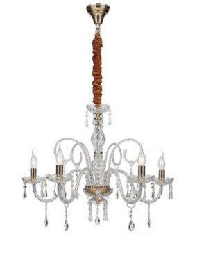 Luminosa Lighting Luminosa Monalisa 5 Light Chandeliers Gold, Crystal 70X70Cm