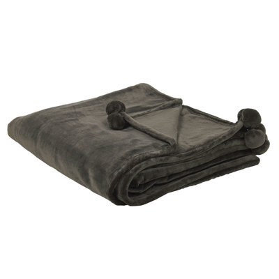 Beliani Blanket Terke 200 X 220 Cm Dark Grey - image 1