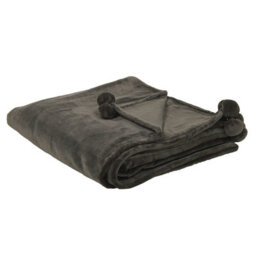 Beliani Blanket Terke 200 X 220 Cm Dark Grey - thumbnail 1