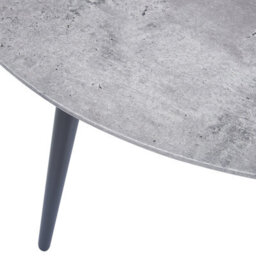 Beliani Concrete-Effect Round Coffee Table 79Cm Diameter Grey Top Black Base - thumbnail 3