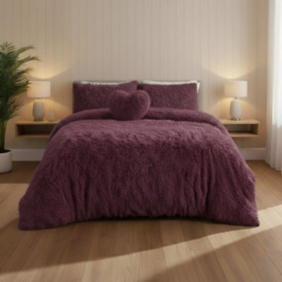 Super Fluffy Duvet Cover Ultra Soft, Cloud-Like Comfort Snug Sleep Plum - image 1
