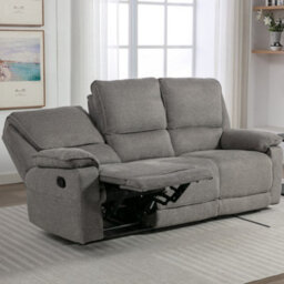 More4Homes Sydney 3 Seater Fabric Manual Recliner Sofa Grey - thumbnail 9