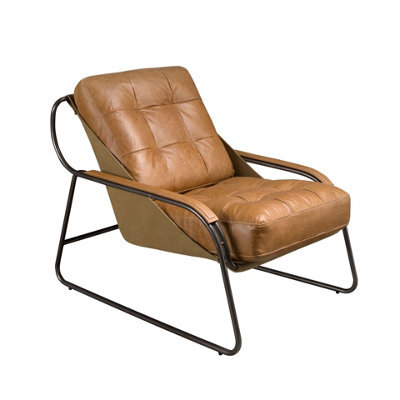 Angel Cerda Elegant Brown Leather Armchair With Modern Design - image 1