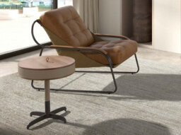 Angel Cerda Elegant Brown Leather Armchair With Modern Design - thumbnail 5
