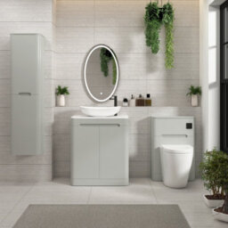 Royal Bathrooms Venice 700mm Dove Grey Freestanding Bathroom Countertop Vanity Unit 2 Door With Cesar Basin - thumbnail 4