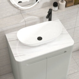 Royal Bathrooms Venice 700mm Dove Grey Freestanding Bathroom Countertop Vanity Unit 2 Door With Cesar Basin - thumbnail 6