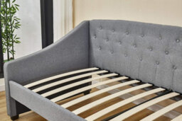 Kosy Koala Daybed With Trundle Grey 3Ft Single Fabric Tufted Wooden Bedroom - thumbnail 8