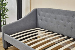 Kosy Koala Linen Fabric Grey Daybed Sofabed With Underbed Trundle Living Room Bedroom Furniture Guest Day Bed Sofabed(Without Mattresses) - thumbnail 2