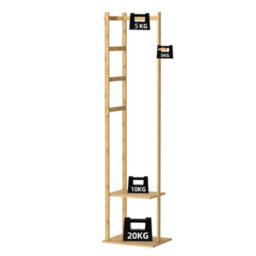 Fativo  Bamboo Garment Coat Clothes Rack Stand Hat Shoe Wooden Hanger Holder Shelf Tidy 151Cm H - thumbnail 3