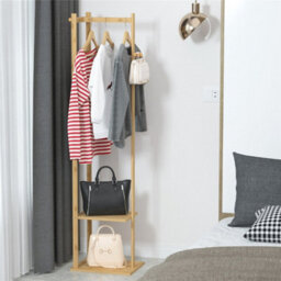 Fativo  Bamboo Garment Coat Clothes Rack Stand Hat Shoe Wooden Hanger Holder Shelf Tidy 151Cm H - thumbnail 8