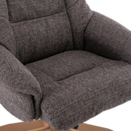 Morris Living Cairo Swivel Recliner Chair & Footstool In Grey Lisbon Fabric - thumbnail 9