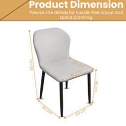 Homion Ergonomic Kitchen Chair Nova Wingback Dining Chair, Faux Leather Upholstered, Set Of 2 - Beige & Black - thumbnail 5