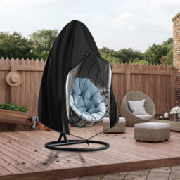 Hanging Chair Cover, 230 200Cm Egg Outdoor Garden Protective Cover With Zipper And Drawstring, Black - thumbnail 8