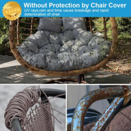 Hanging Chair Cover, 230 200Cm Egg Outdoor Garden Protective Cover With Zipper And Drawstring, Black - thumbnail 7