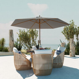 Outsunny 2.5M Wood Garden Parasol Sun Shade Outdoor Wooden Umbrella Canopy - thumbnail 8