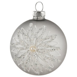 Beliani Set Of 35 Baubles Frostfall Glass Grey - thumbnail 5