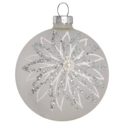 Beliani Set Of 35 Baubles Frostfall Glass Grey - thumbnail 6