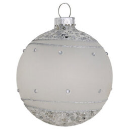 Beliani Set Of 35 Baubles Frostfall Glass Grey - thumbnail 7