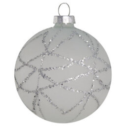 Beliani Set Of 35 Baubles Frostfall Glass Grey - thumbnail 8