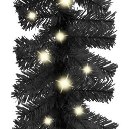 Berkfield Christmas Garland With Led Lights 10 M Black - thumbnail 4