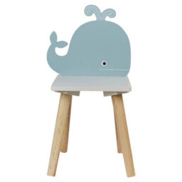 Urbn-Living Urbnliving Children Kids Wooden Chair Small Stool Whale Animal Character Playroom, Set Of 2 - thumbnail 2