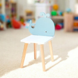 Urbn-Living Urbnliving Children Kids Wooden Chair Small Stool Whale Animal Character Playroom, Set Of 2 - thumbnail 6