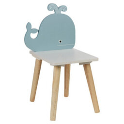Urbn-Living Urbnliving Children Kids Wooden Chair Small Stool Whale Animal Character Playroom, Set Of 2 - thumbnail 3