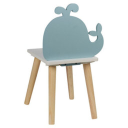 Urbn-Living Urbnliving Children Kids Wooden Chair Small Stool Whale Animal Character Playroom, Set Of 2 - thumbnail 4