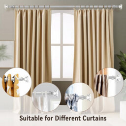 Aspire Homeware Sapphire Metal Curtain Pole With Crystal Finials Extendable Rod 160-300 Cm (Chrome) - thumbnail 6
