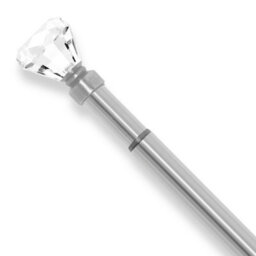 Aspire Homeware Sapphire Metal Curtain Pole With Crystal Finials Extendable Rod 160-300 Cm (Chrome) - thumbnail 1