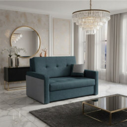 Viva Mel Ii Compact 2 Seater Sofa Bed With Storage And Removable Cushions 196Cm X 110Cm Graphite And Grey - thumbnail 1
